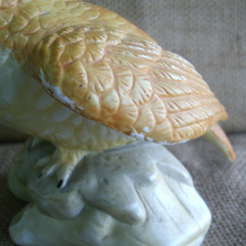Vintage Homco Owl on Log Porcelain Figurine - Picture 15 of 16